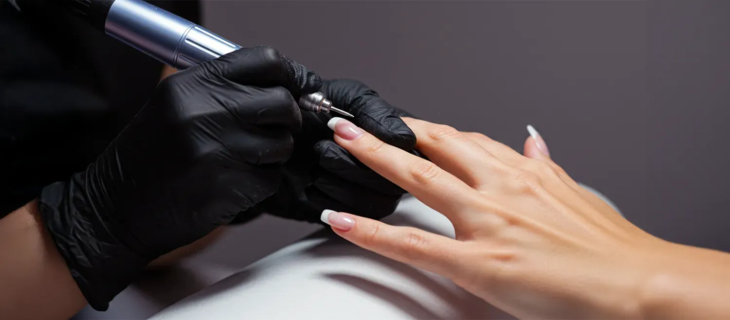 Russian dry manicure + BAIB over layer+gel poilsh(shellac)
